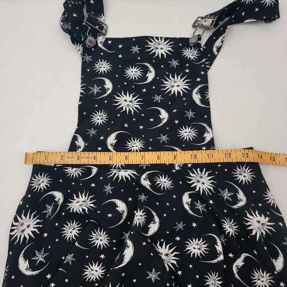 HOT TOPIC Junior Sz SMALL Black White Sun & Moon Skirtall Skirt Overall Witchy - Picture 9 of 13